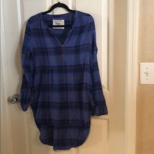 Anthropologie tunic plaid S